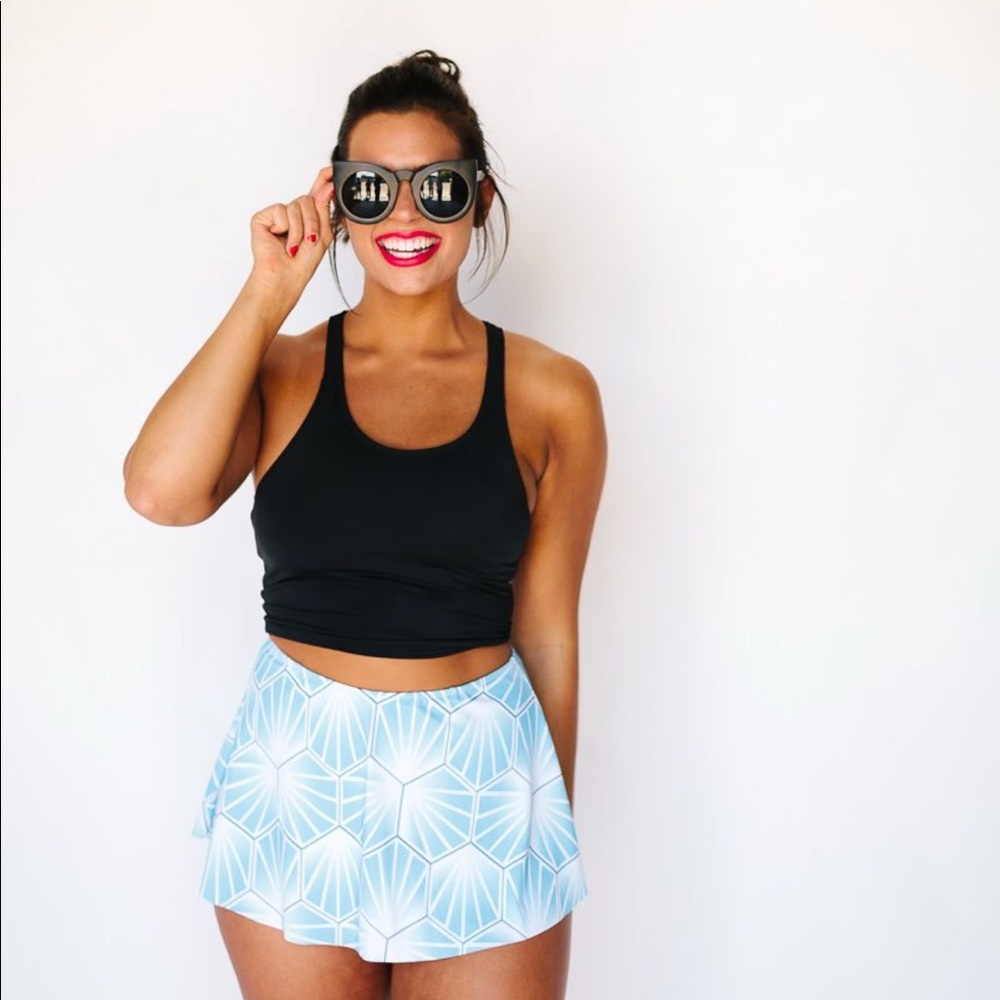 Kortni Jeane black racer back swim top